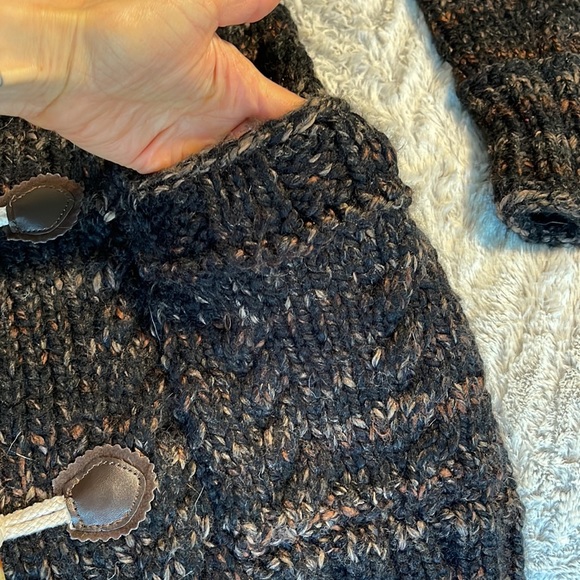 Christy Dawn inspired hand knit chunky button hooded sweater coat - Picture 5 of 13